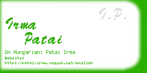 irma patai business card